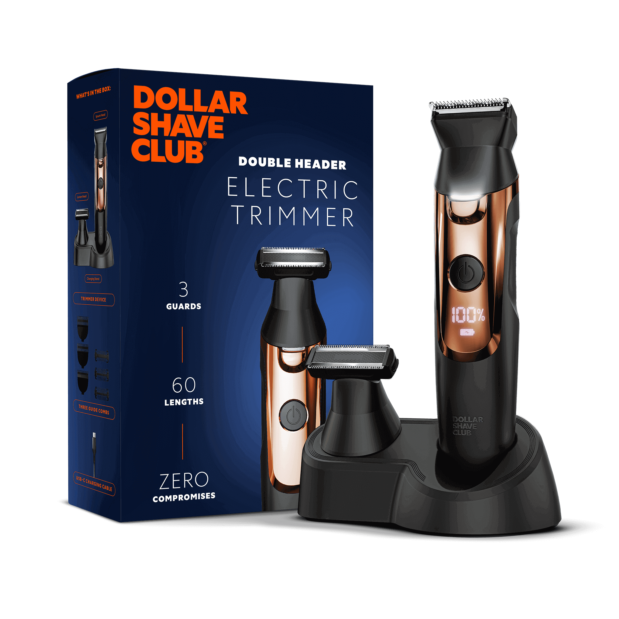 Electric Trimmer for Beard & Body with Dual Heads | Double Header