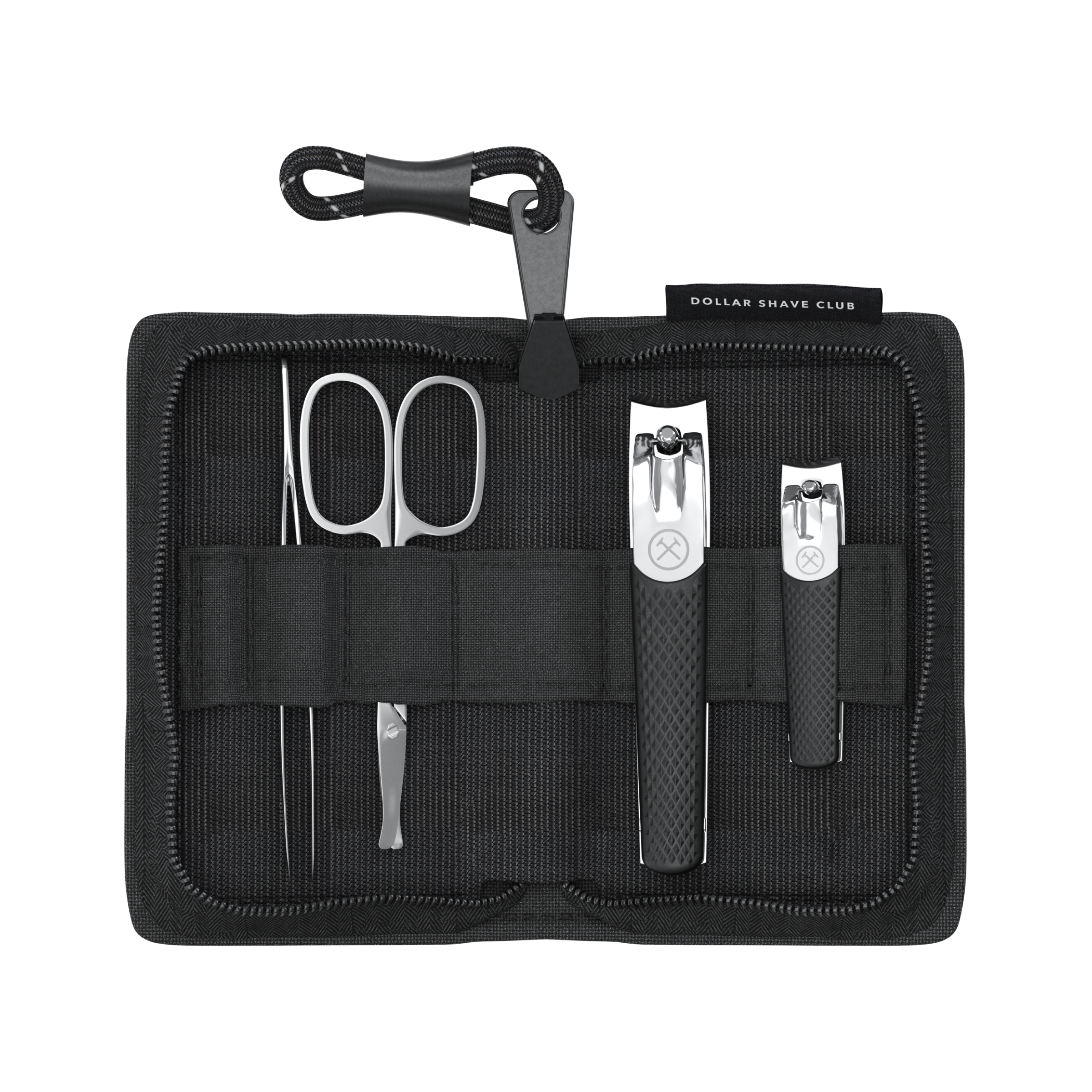 Premium Grooming Tool Kit with Nail Clippers & Tweezers | Waxed-Canvas Case