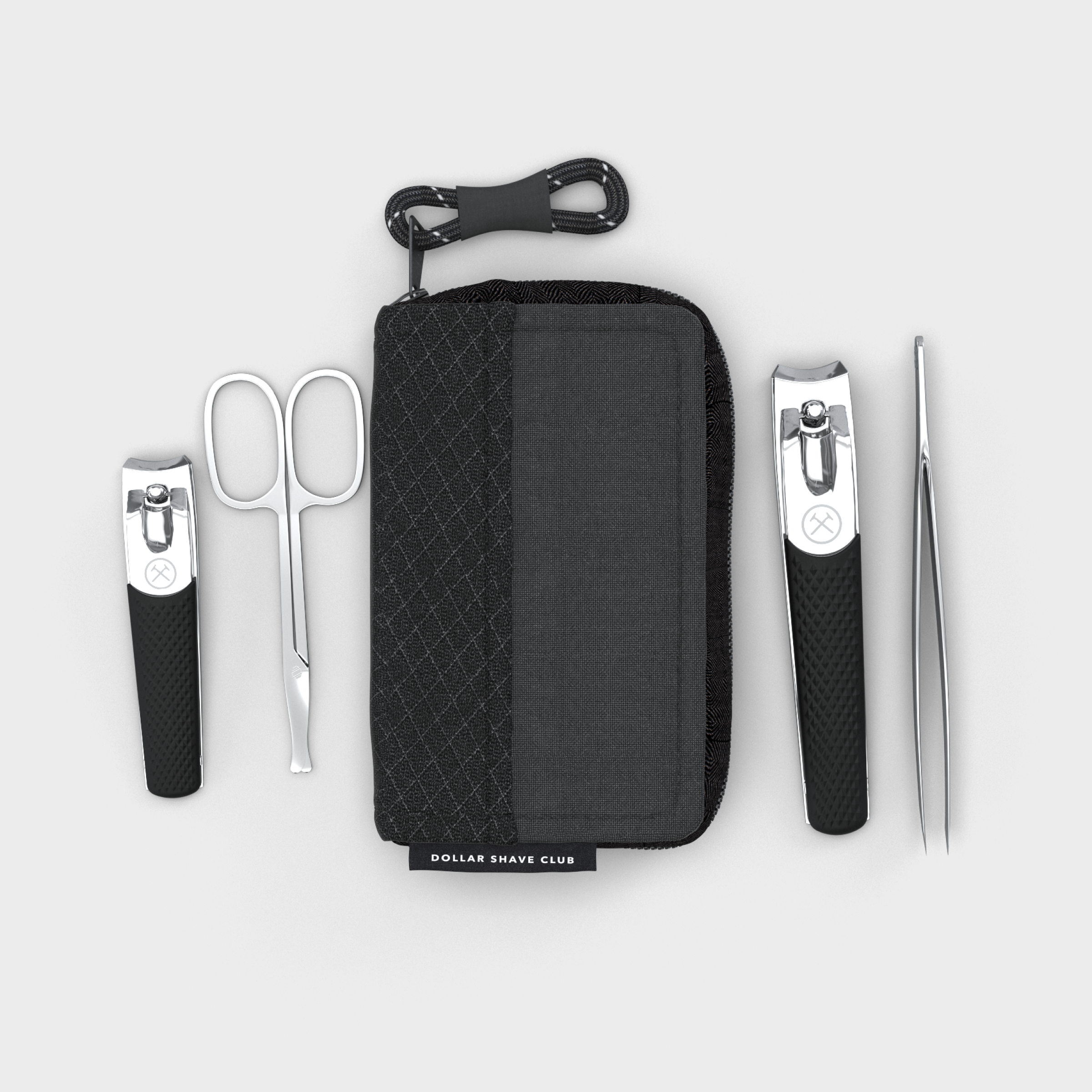 Premium Grooming Tool Kit with Nail Clippers & Tweezers | Waxed-Canvas Case