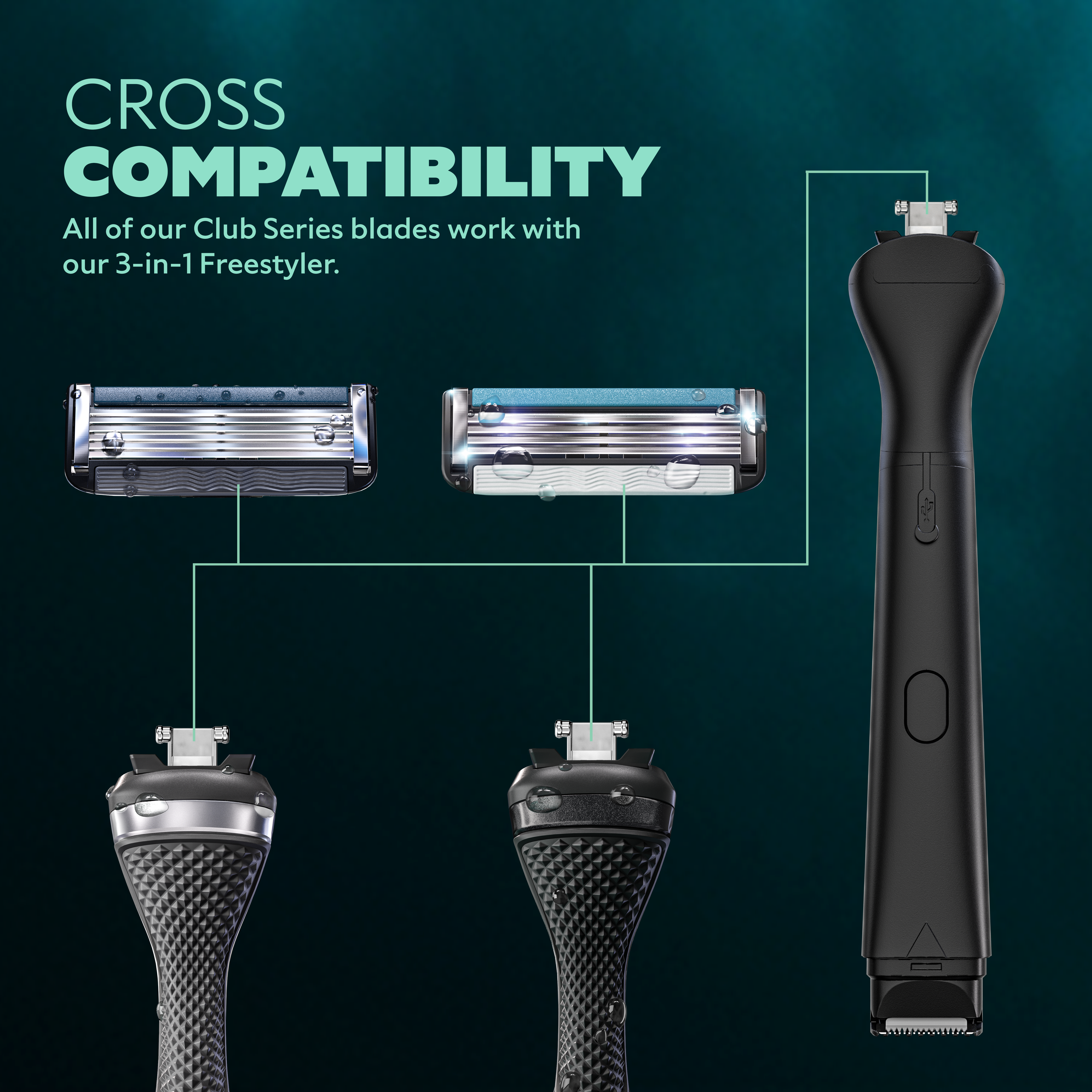 3-in-1 Electric Trimmer & Razor for Men with USB-C Charging | Club Series