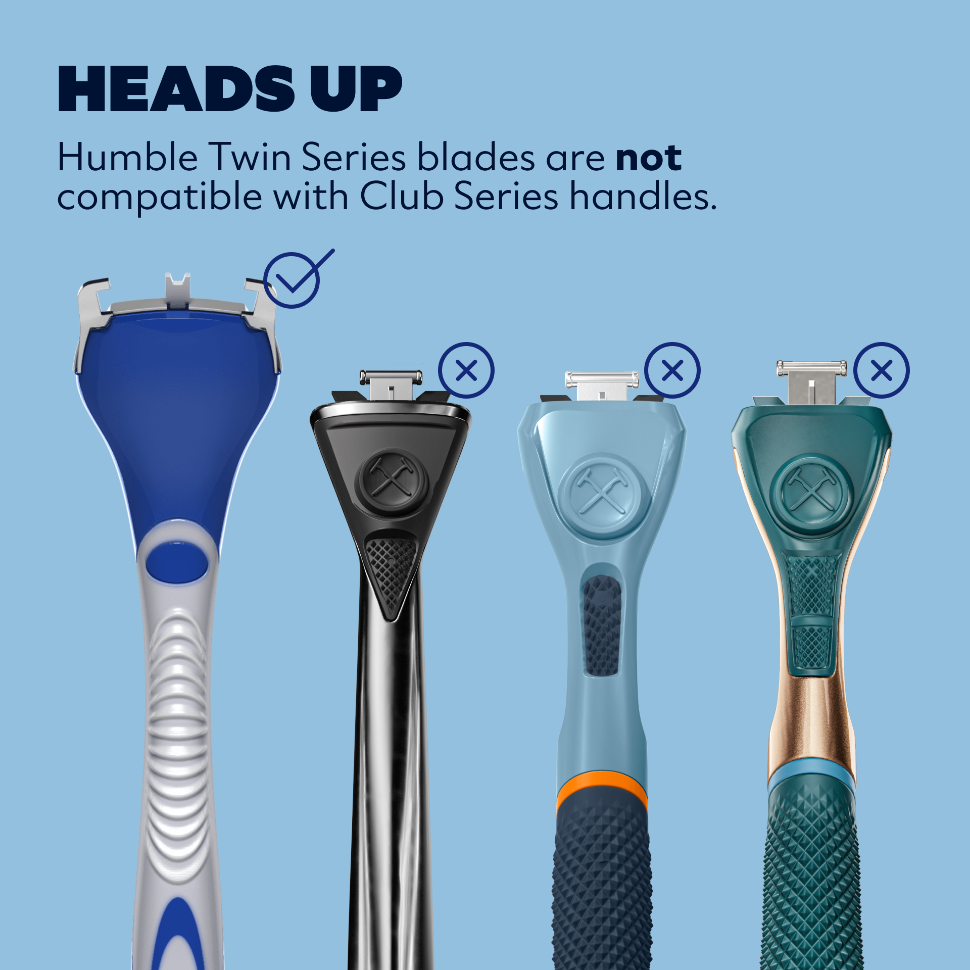 Stainless Steel Twin Blade Razor with Lubricating Strip | Humble